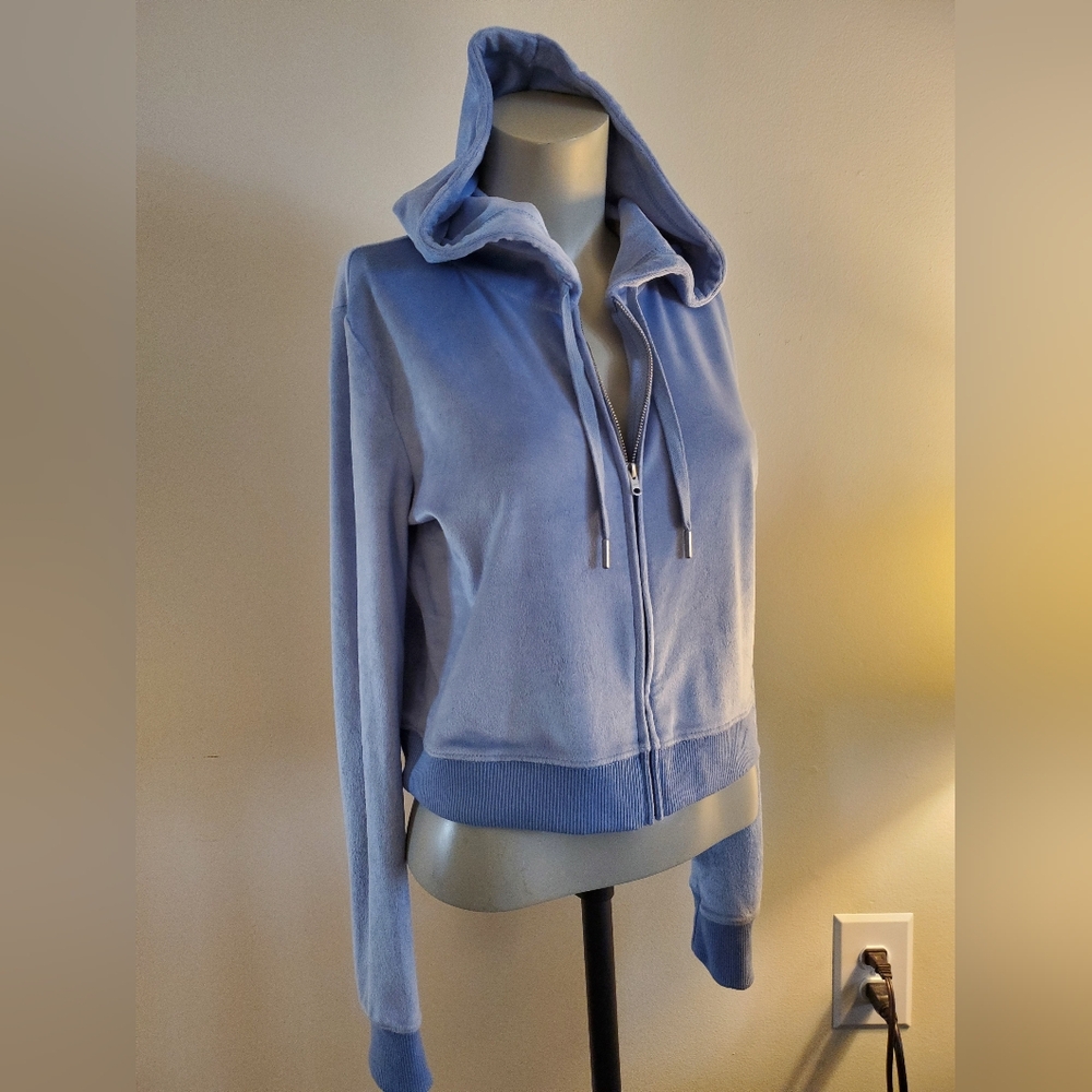 Aerie Velvety Soft Hoodie Light Blue Size Medium